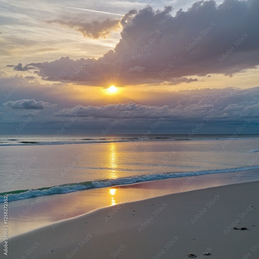 Fototapeta premium Dawn's Light Piercing the Sky, Symbolizing New Beginnings and Optimism.