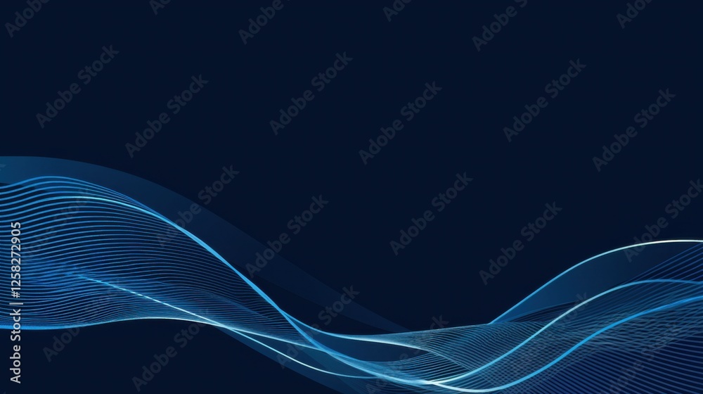 Minimalist abstract wallpaper with waves on a Blue background. Banner template with white space for text, suitable for modern and professional design applications. Minimalist abstract wallpaper with waves on a Blue background. Banner template with white space for text, suitable for modern and professional design applications.