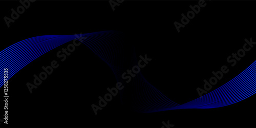 Blue and black vector 3D technology futuristic glow with line shapes banner modern abstract blue line modern. eps 10