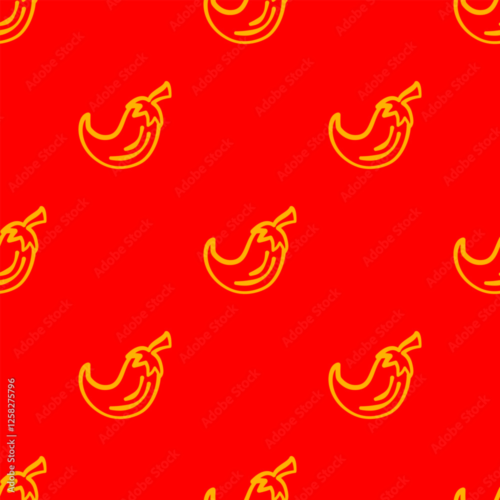 Obraz premium chili pattern Background. vintage chili background. pepper pattern background. chili doodle pattern background. hot chili pattern background.