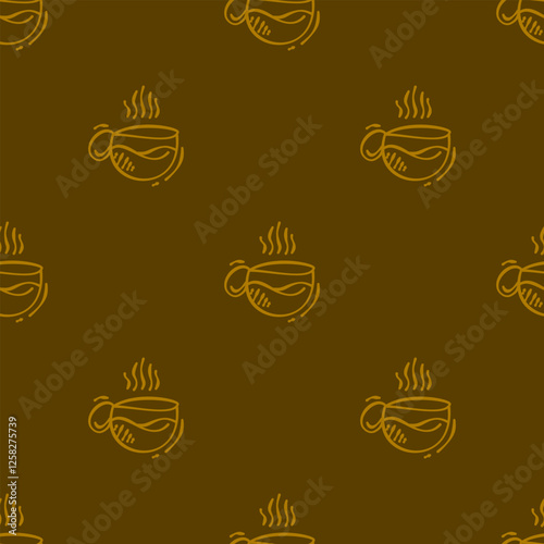 Coffee and Cafe pattern background. Vintage Coffee Doodle Pattern background. cafe pattern background. Cafe Themed Coffee Bean Pattern background.