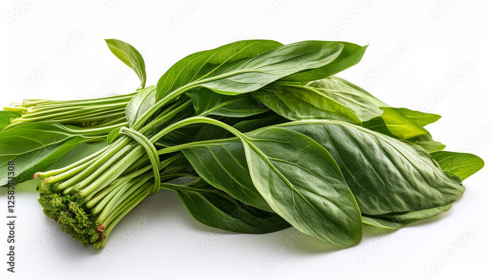 new zealand spinach tetragonia tetragonoides on white background isolated