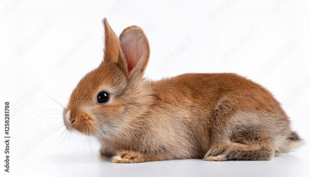 Fototapeta premium little rabbit remoted on white