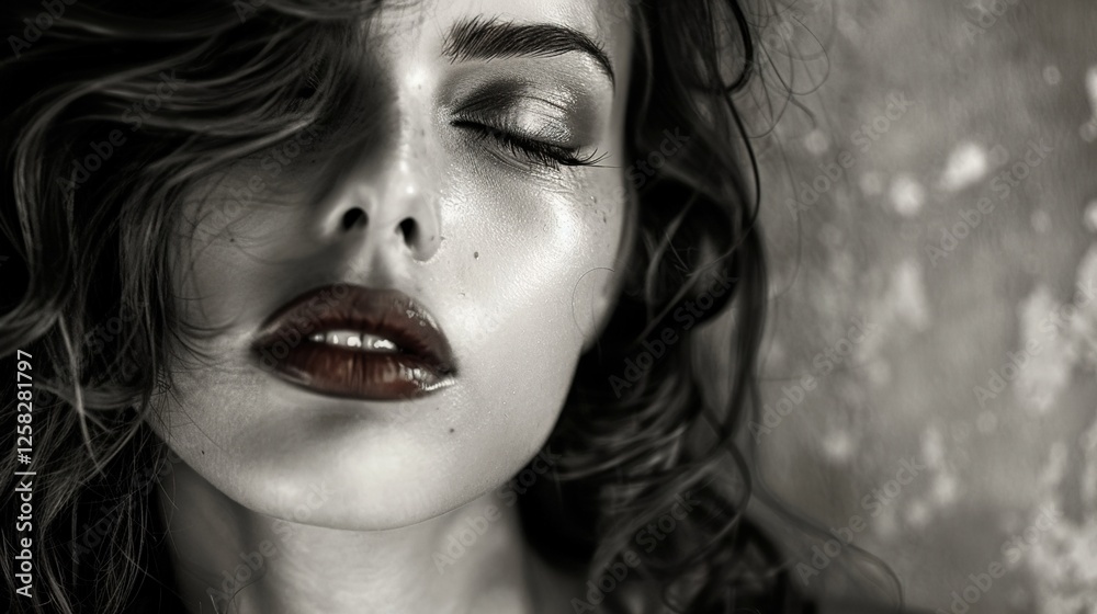 Fototapeta premium Capturing the Essence of a Beautiful Woman: Explore Fashion Art Photography in Raw Style with Stunning Portraits, Creative Direction, and Artistic Expression to Showcase Natural Beauty, High Fashion T