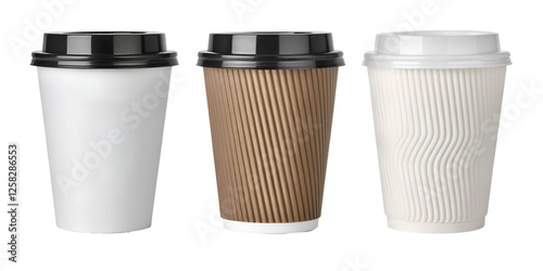 Wallpaper Mural Blank Takeaway Coffee Cup Mockup on White, Customizable Cup Designs, PNG Transparent Torontodigital.ca
