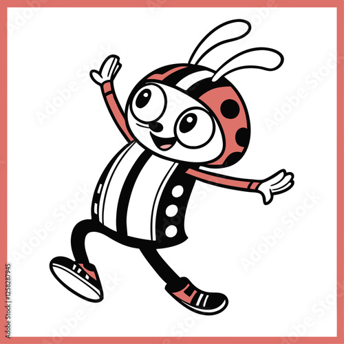 Generate a vibrant, detailed image of a colorful wooden jumping jack toy, showcasing its articulated limbs and bright paint.  Include a playful, dynamic pose.