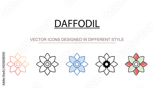Daffodil icon design with white background stock illustration