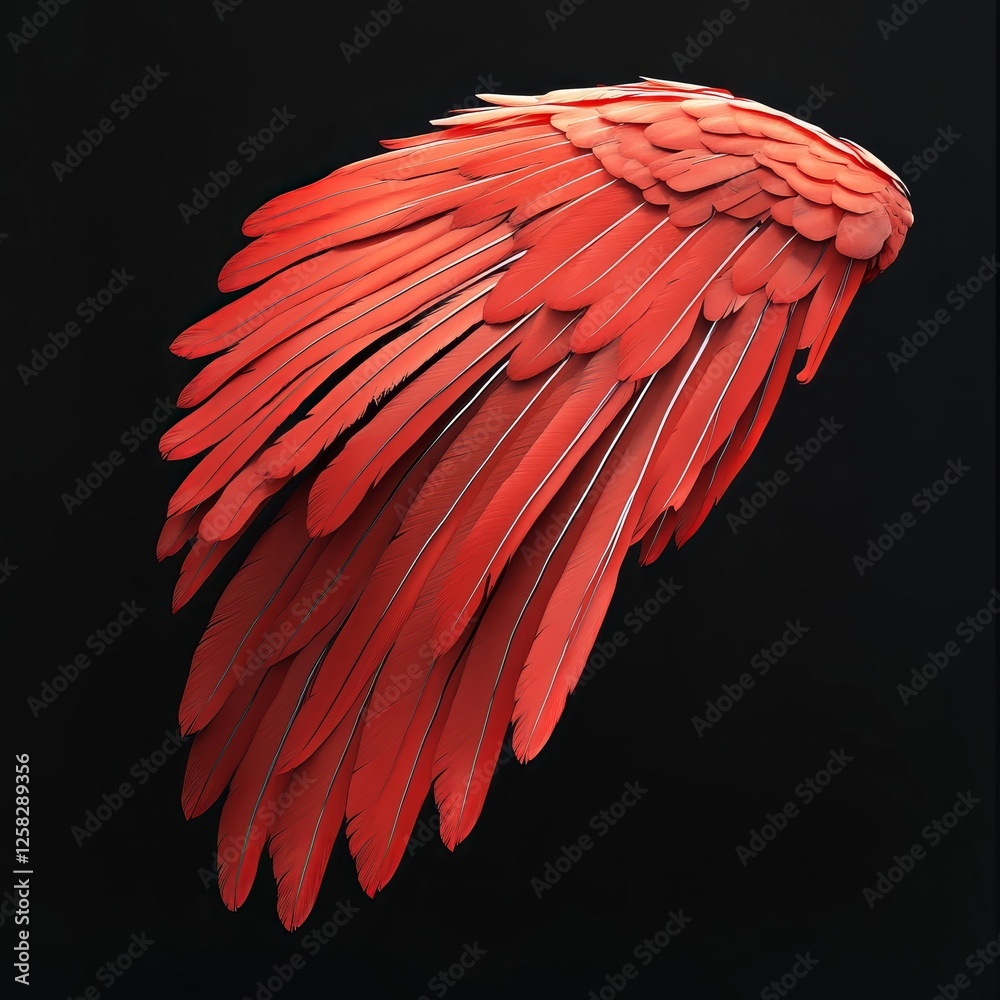 Obraz premium Vibrant Orange Wing with Detailed Feathers