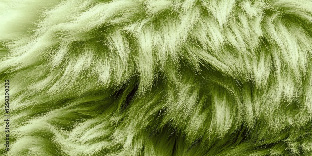 Obraz premium Closeup of a plush seamless green fur texture showcasing its soft fluffy strands Ideal for design and fashion projects requiring a natural look