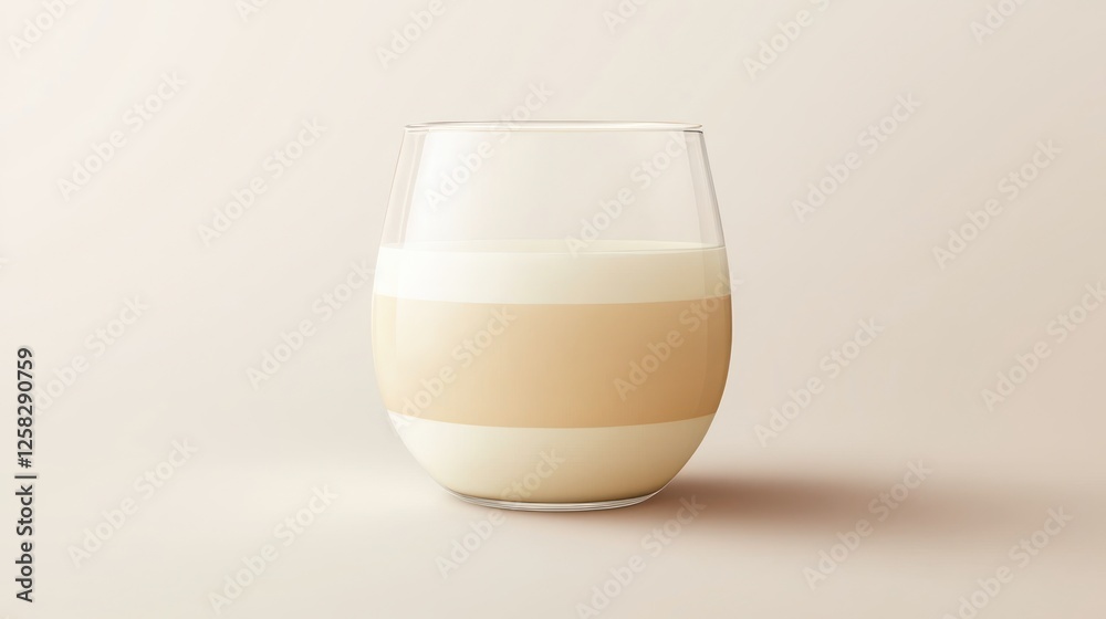 Realistic vector illustration of natural whole milk in a clear glass, isolated on a white background with smooth, creamy texture. Realistic vector illustration of natural whole milk in a clear glass, isolated on a white background with smooth, creamy texture.