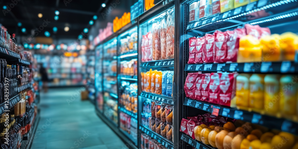 Fototapeta premium Geolocation Technology in Retail: Enhancing Product Placement and Shopping Experience with Electronic Shelf Labels