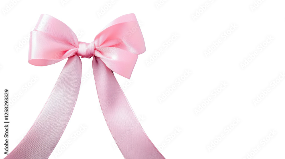 Pink silk ribbon bow isolated on transparent background Pink silk ribbon bow isolated on transparent background