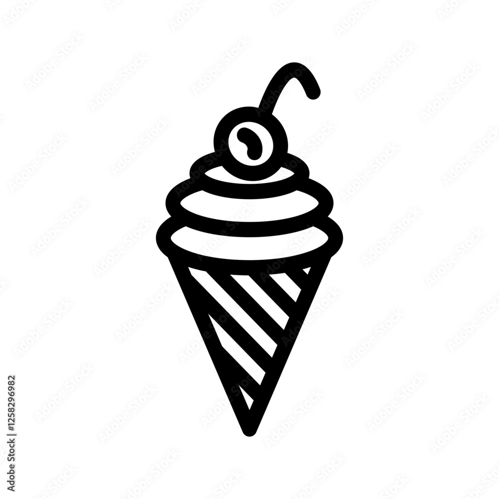 Minimalist ice cream icon with a clean and simple design, ideal for logos, branding, and food-related apps. Minimalist ice cream icon with a clean and simple design, ideal for logos, branding, and food-related apps.