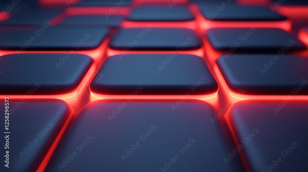 Obraz premium Abstract Red Neon Light Grid Pattern Design