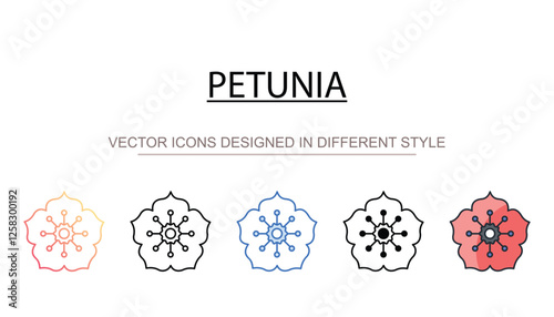 Petunia icon design with white background stock illustration