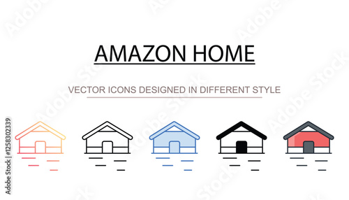 Amazon Home icon design with white background stock illustration