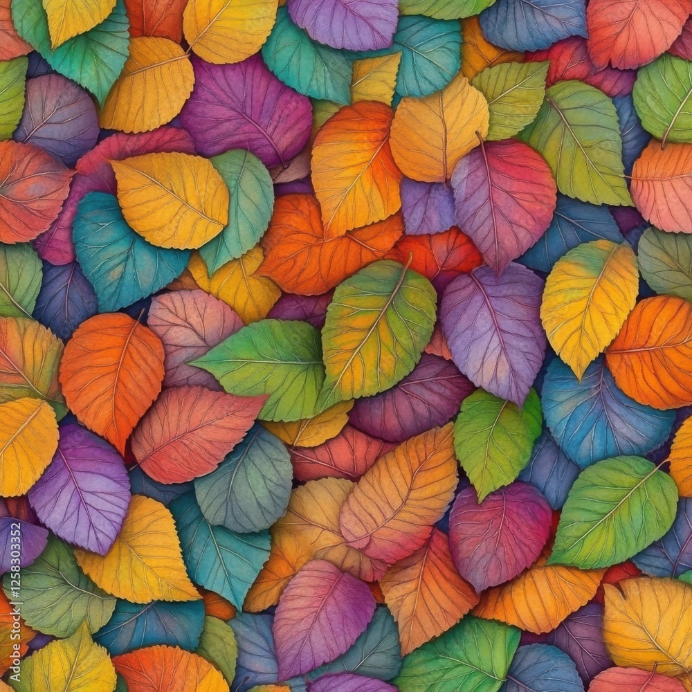 A seamless fall background pattern composed of vibrantly colored autumn leaves, arranged organically in a rich tapestry of seasonal beauty A seamless fall background pattern composed of vibrantly colored autumn leaves, arranged organically in a rich tapestry of seasonal beauty