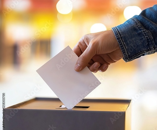 A close-up shot of a hand holding a voting ballot