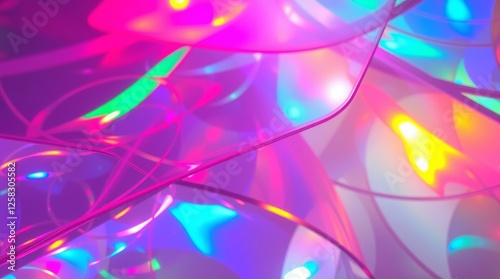 Neon Hintergrund mit Pink, Cyan, Gelb und Teal photo