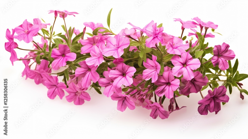 Phlox Paniculata Creeper Plant Isolated on White Phlox Paniculata Creeper Plant Isolated on White