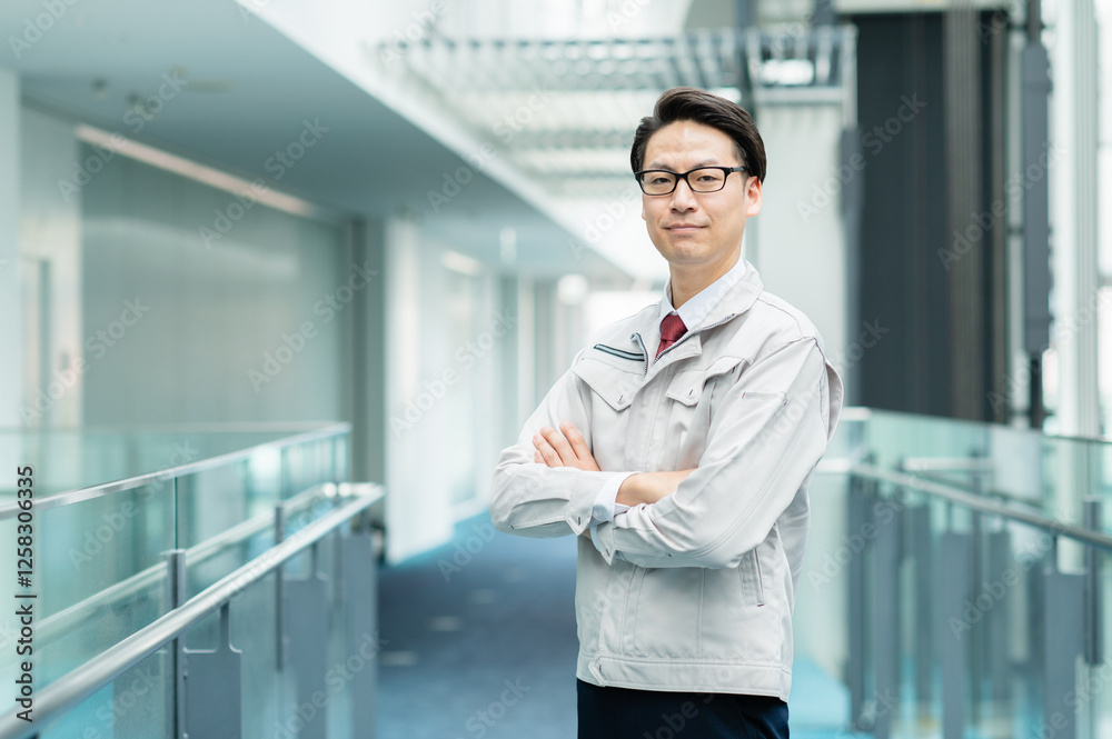 オフィスで働く男性エンジニア【撮影協力：スカパー東京メディアセンター】
