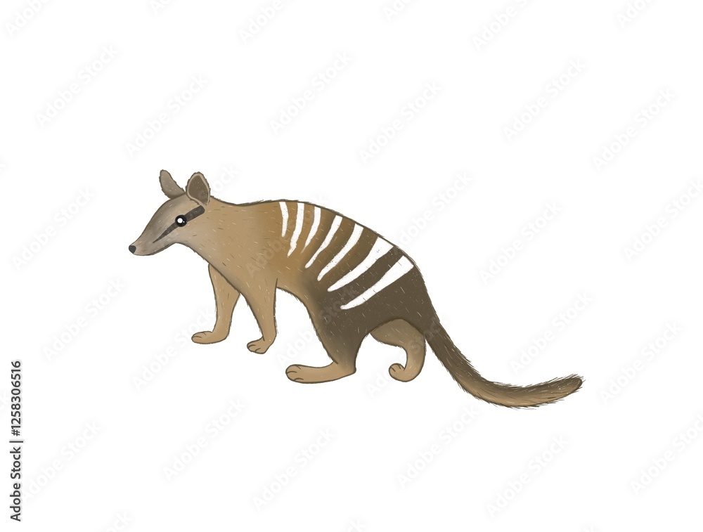 Obraz premium Isolated illustration of numbat on white background 