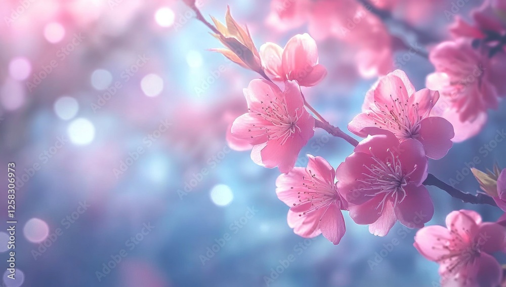 Delicate Pink Blossoms: A Serene Springtime Scene Delicate Pink Blossoms: A Serene Springtime Scene