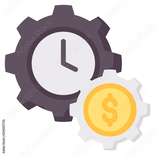 time is money vector flat icon