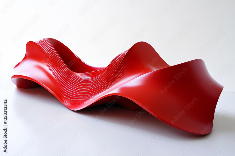 curved surface in red, flowing like a gentle wave, expressing fluidity and elegance. curved surface in red, flowing like a gentle wave, expressing fluidity and elegance.