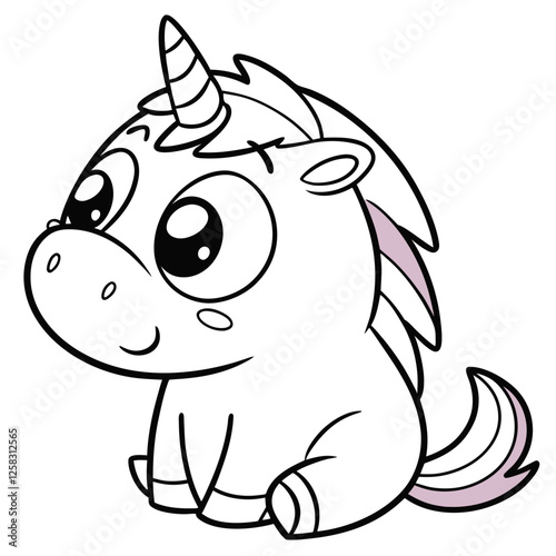 A whimsical, colorful plush unicorn toy with a vibrant rainbow mane and horn,  soft fluffy texture.