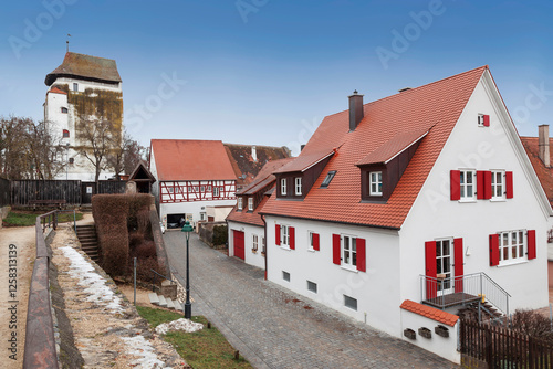 Obraz na płótnie View of the medieval town of Nordlingen in Germany, Bavaria w salonie