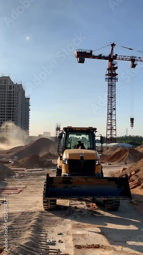 construction site with crane
