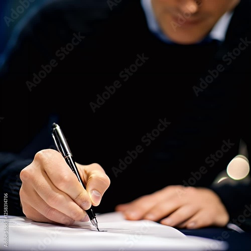 businessman signing a document