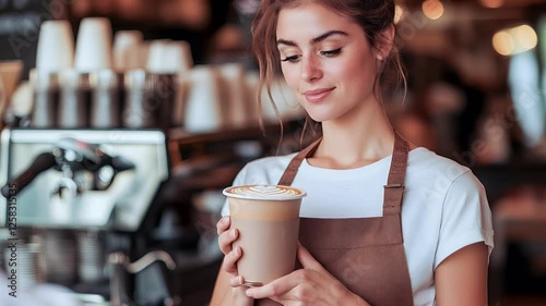 young woman in cafe