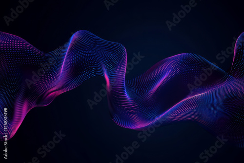 A futuristic abstract background featuring glowing blue digital waves, cybernetic circuits, and smooth neon textures. A high-tech and modern aesthetic, perfect for technology-focused designs.