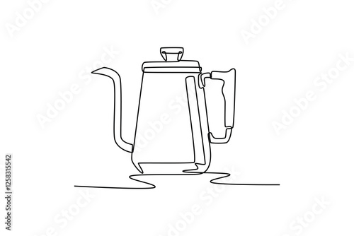 Coffee tools concept. Single line draw design vector graphic illustration.	