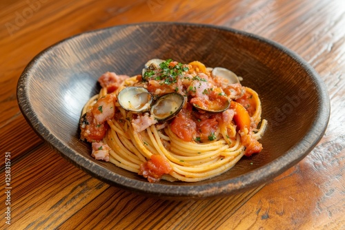 Delicious Spaghetti alle Vongole with Bacon, a culinary masterpiece