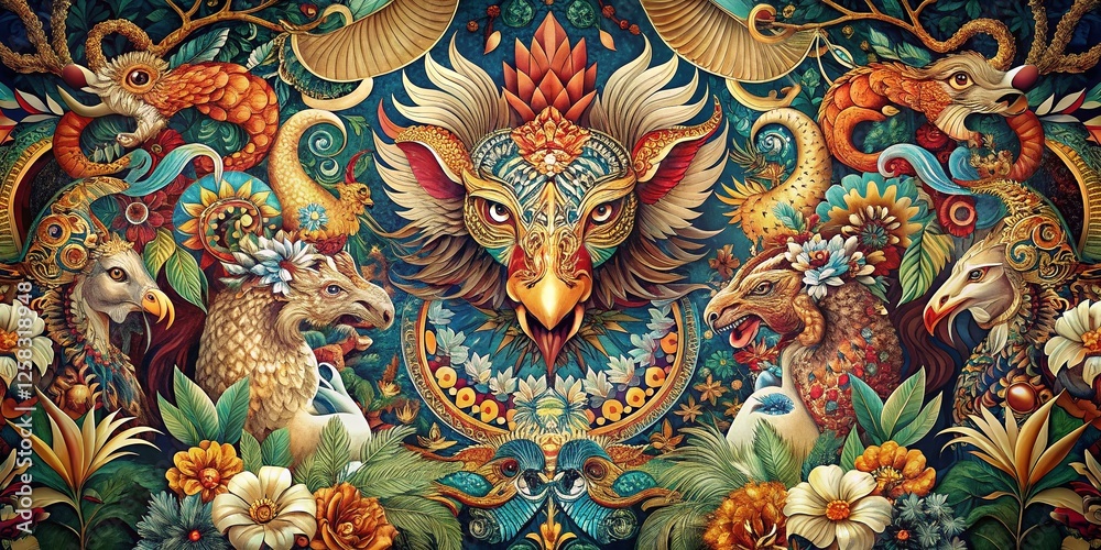 Ornate Animal Motif Panoramic Backgrounds: Elegant Repeating Patterns for Design Projects Ornate Animal Motif Panoramic Backgrounds: Elegant Repeating Patterns for Design Projects