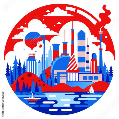 Depict a dystopian cityscape, showcasing technological overreliance and social inequality, reflecting anxieties about excessive technological control and its impact on humanity.
