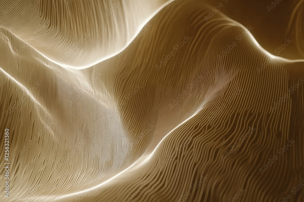 looping animation of smooth flowing lines in gold, continuously shifting and blending with the light, creating an elegant and dynamic video backdrop.
