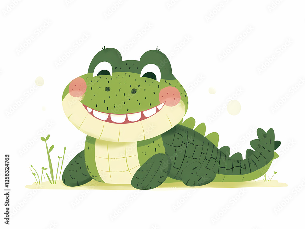 Fototapeta premium Smiling Green Crocodile