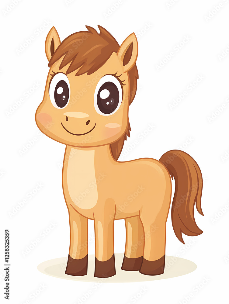 Obraz premium Cute Cartoon Horse