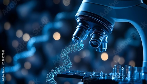 Microscopic DNA Strand Research in Lab