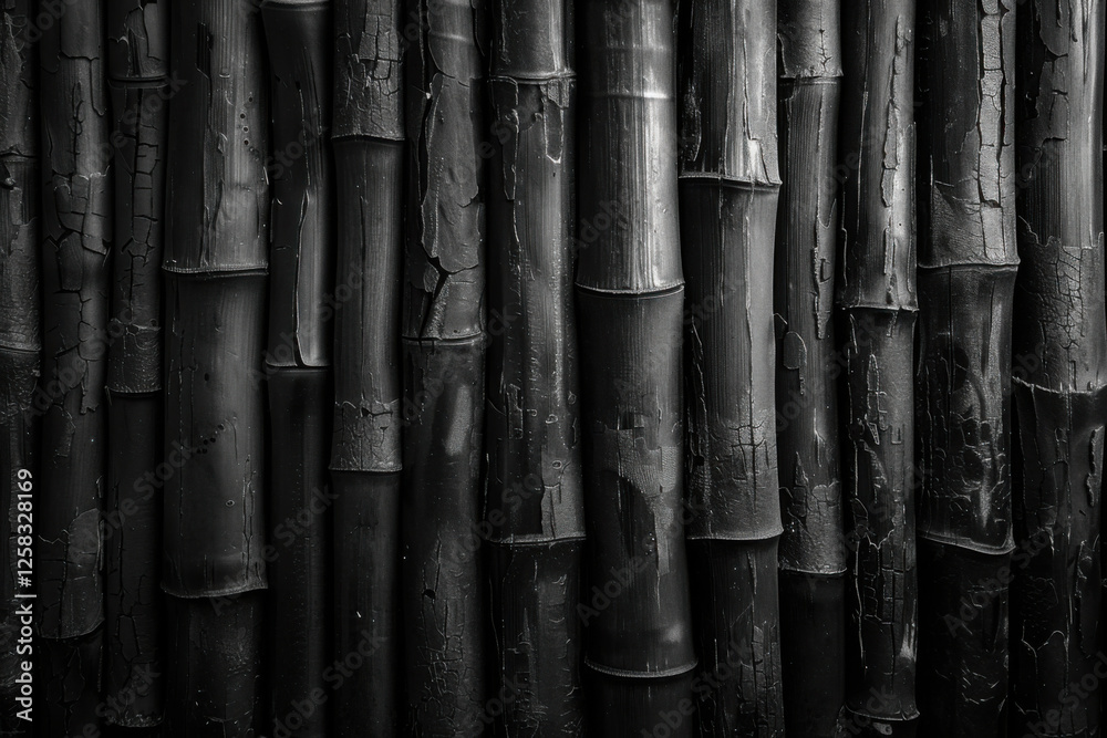 Black textured glossy background made from bamboo featuring a visually striking arrangement with natural variations in shape and texture Black textured glossy background made from bamboo featuring a visually striking arrangement with natural variations in shape and texture
