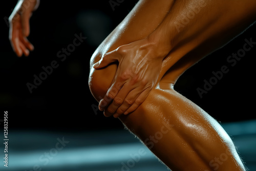 Athlete Experiencing Muscle Pain in Leg photo