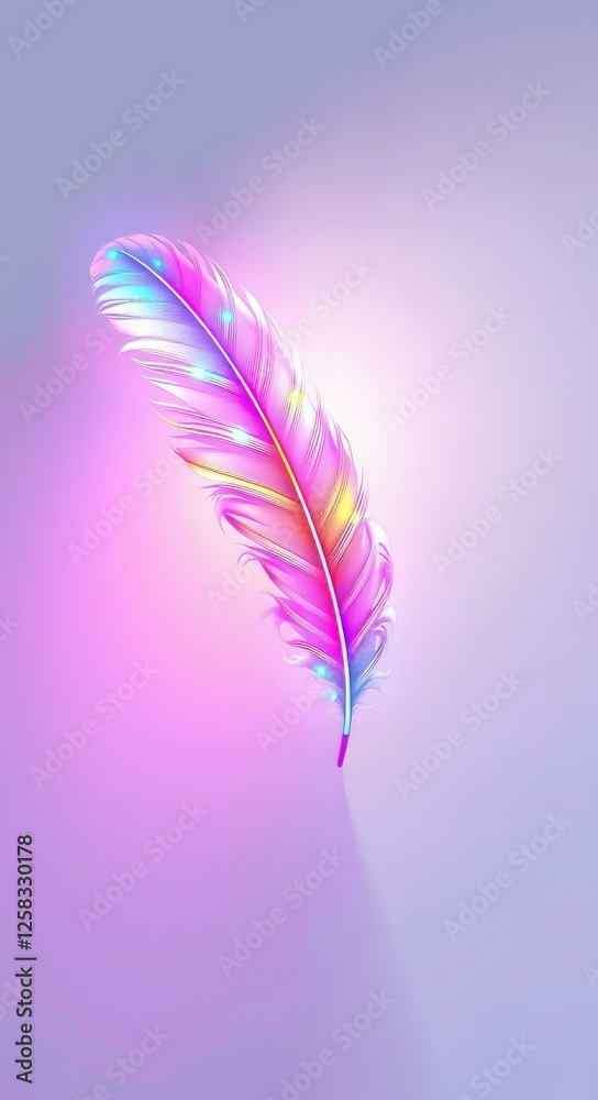Obraz premium Colorful Feather Against a Soft Background