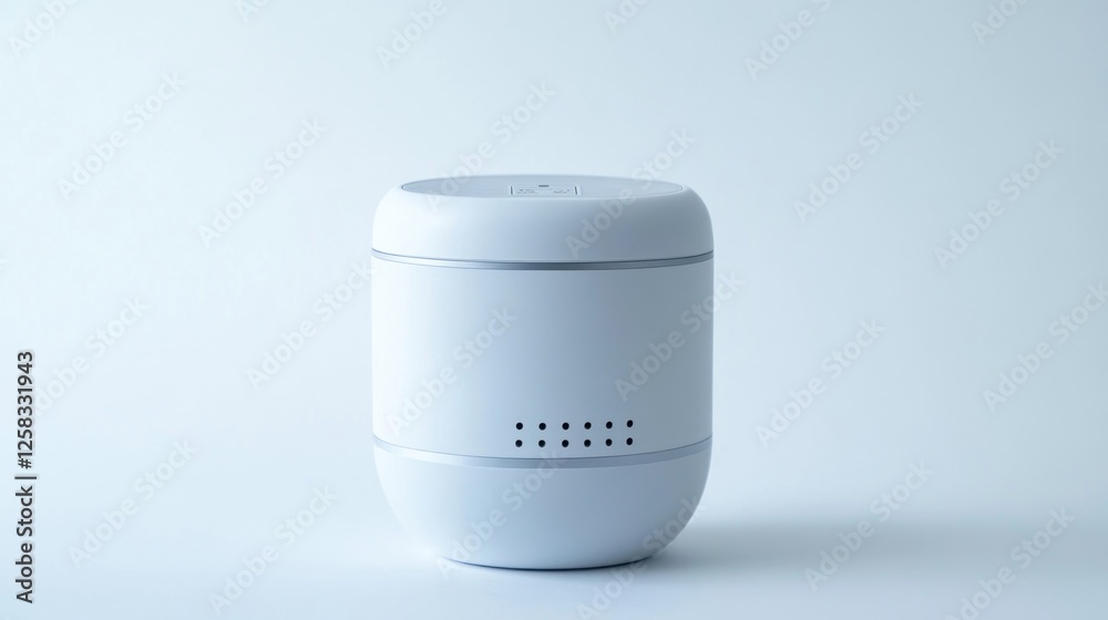 White smart home device on white background White smart home device on white background