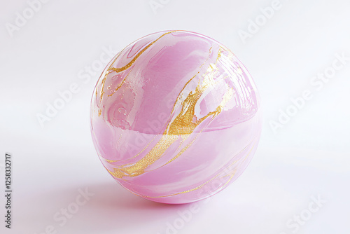 rotating sphere in pink, with delicate gold veins running through it, creating an elegant design that shifts and flows smoothly.