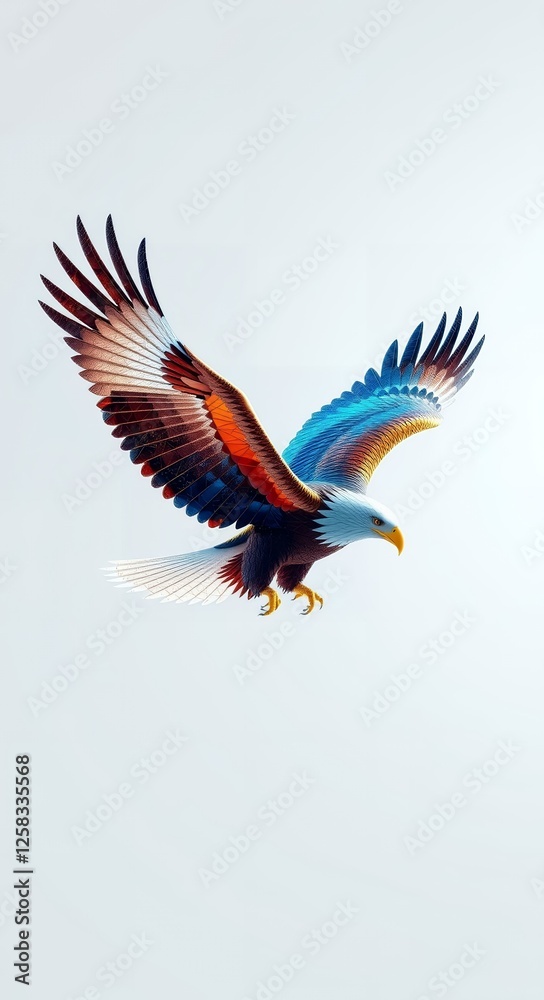 Obraz premium Colorful Eagle in Flight