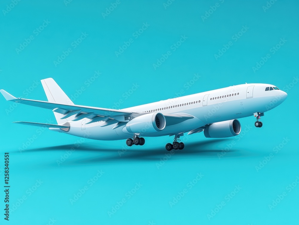 Obraz premium A detailed model of a commercial airplane.